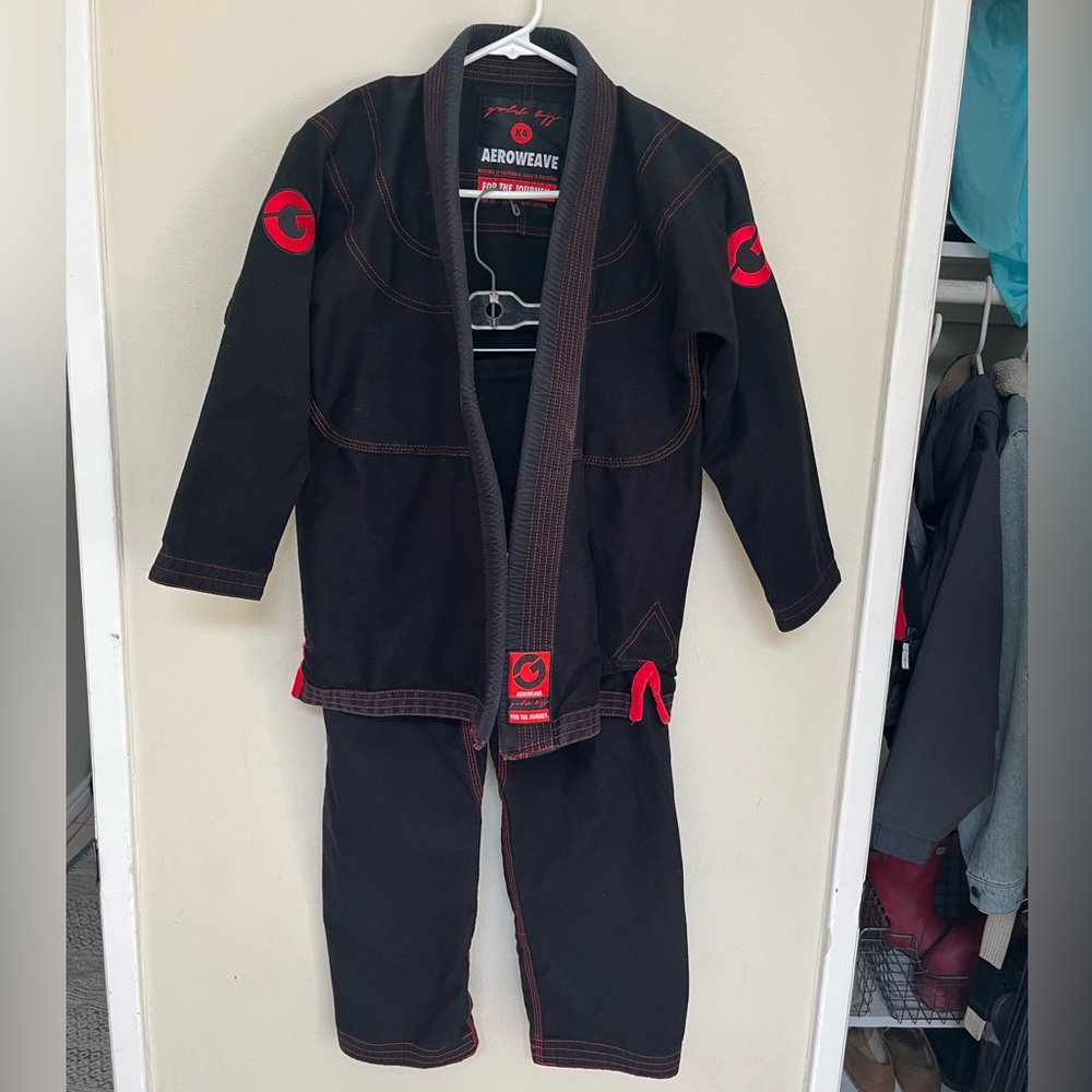 Kids Black and Red Martial Arts Jiu Jitsu Gi cotton
